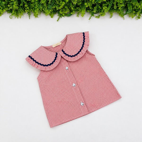 Conjunto Infantil Feminino Listrado Vermelho — imagem 2