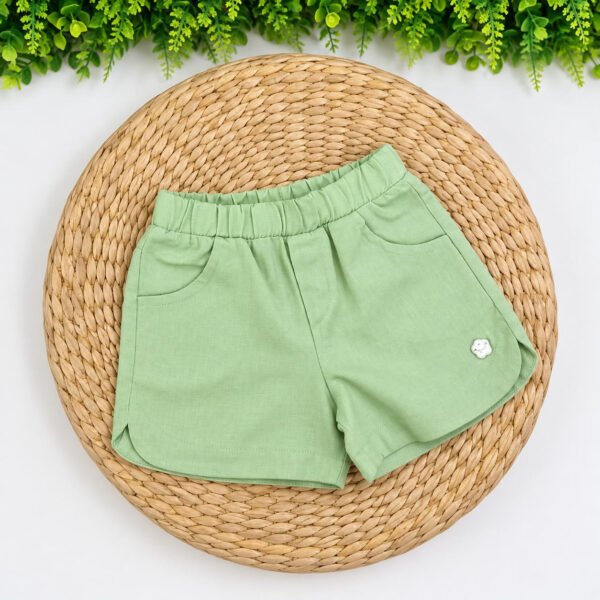 Conjunto Infantil Feminino Batinha Floral e Short Verde — imagem 3