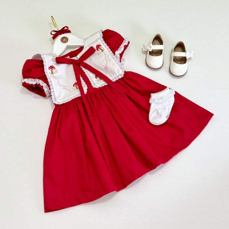 Vestido Infantil Festa Cogumelos - Encomenda