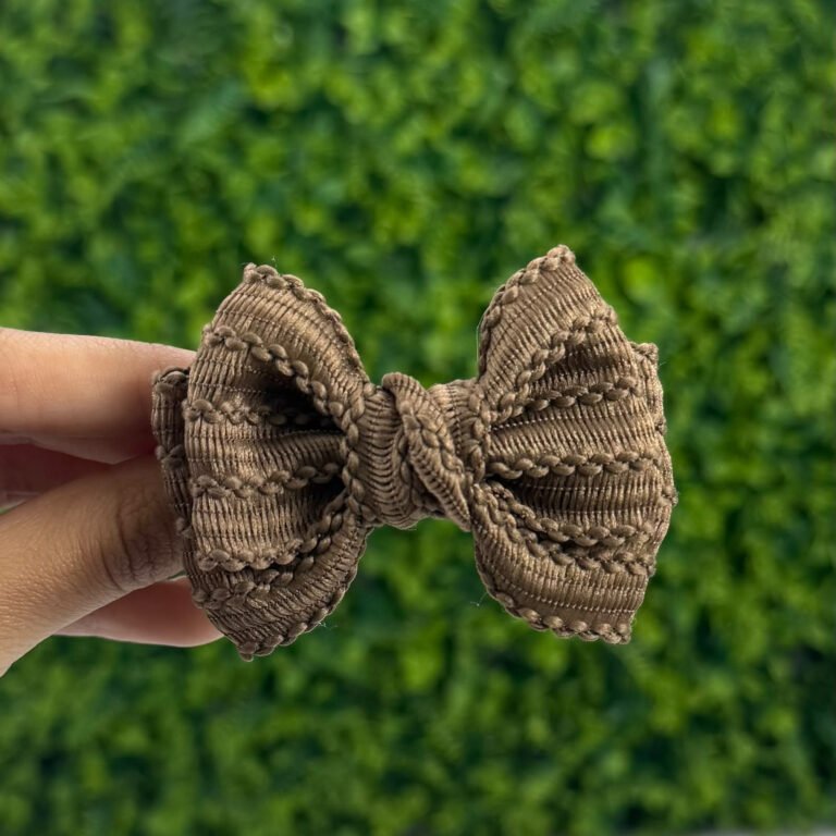 Laço de Cabelo Infantil Marrom Trançado