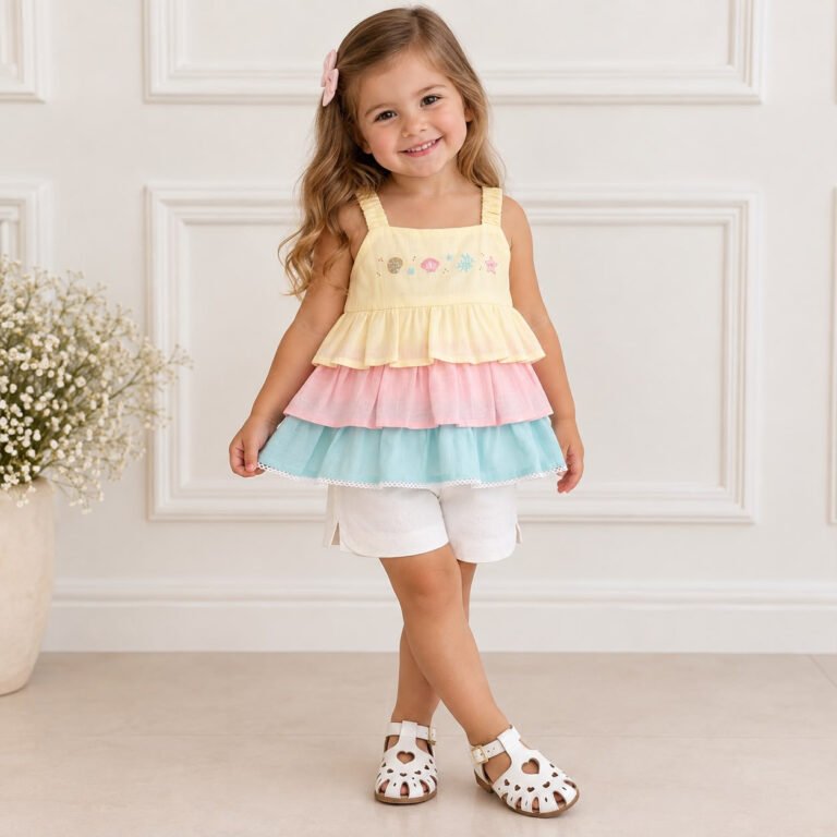 Conjunto Infantil Feminino Candy Colors com Babados