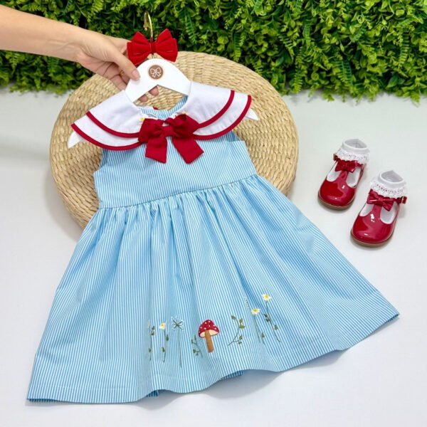 Vestido Giulia Listrado Azul — imagem 1