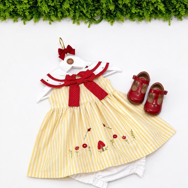 Vestido Giulia Listrado Amarelo — imagem 3