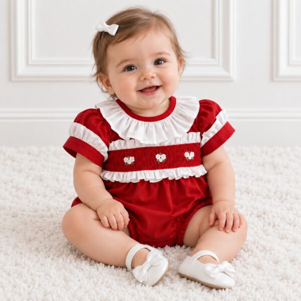 Pimpão Festa Infantil Vermelho Bordado Rococó — imagem 1