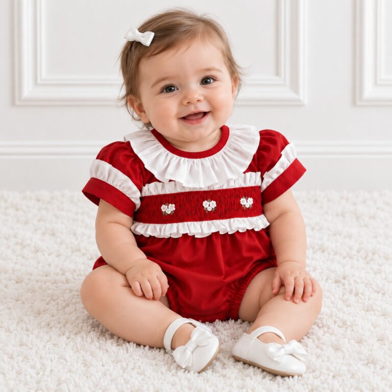 Pimpão Festa Infantil Vermelho Bordado Rococó