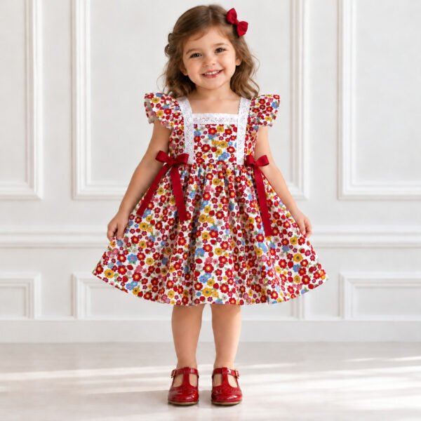 Vestido Infantil Flores e Laços — imagem 1