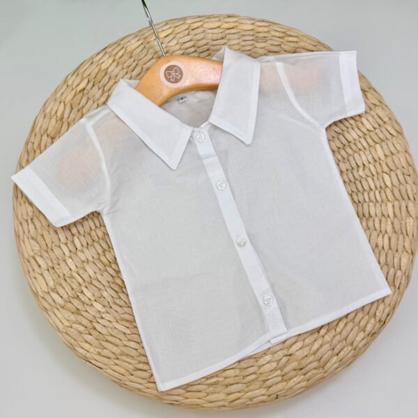 Macacão de Batismo Bebê Menino Branco com Renda — imagem 3