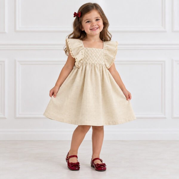 Vestido Infantil Feminino Helen Linho Cru — imagem 2