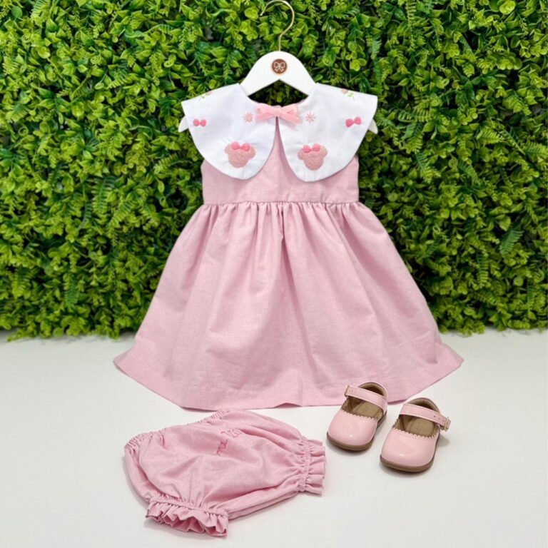 Vestido Infantil Festa Minnie Rosa - Encomenda