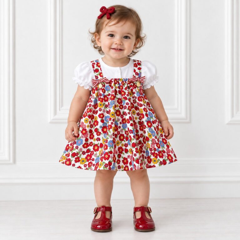 Vestido Body Infantil Flores e Laços