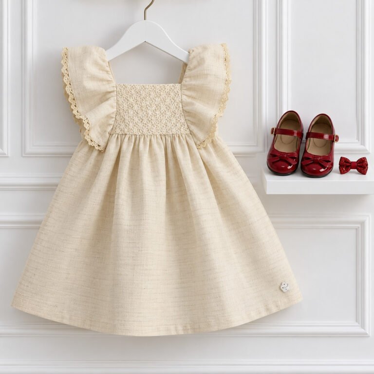 Vestido Infantil Feminino Helen Linho Cru