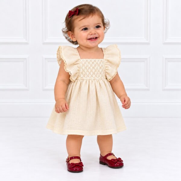 Vestido Infantil Feminino Helen Linho Cru — imagem 3